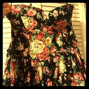 Punk inspo Betsey Johnson-esque floral mini dress